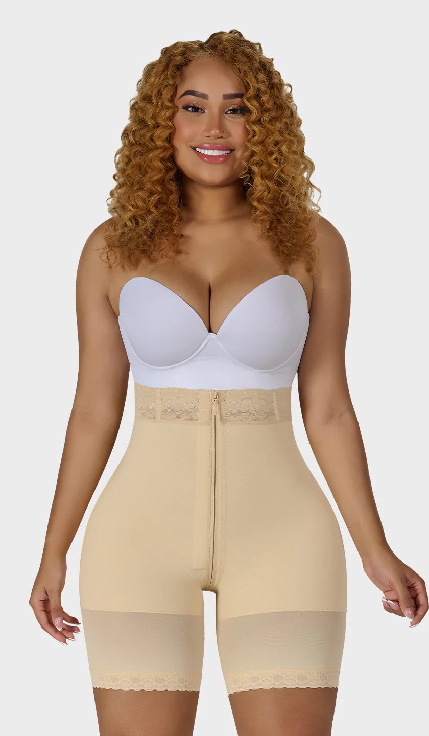 SXA00728- Faja short MYD media pierna – encaje siliconado
